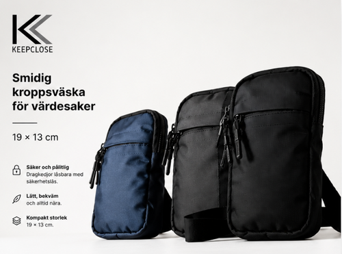 KEEPCLOSE – Crossbody bag för värdesaker- grå